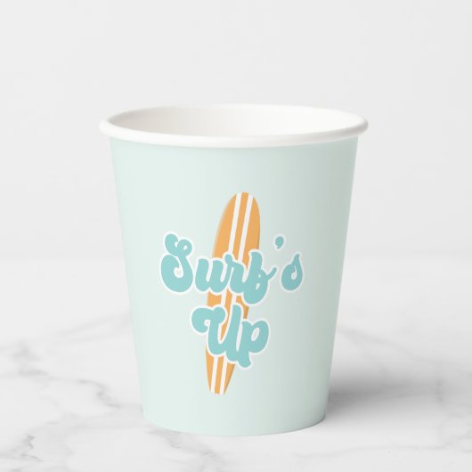 Gobelets En Papier Anniversaire de Surfs Up Beach (Recto)
