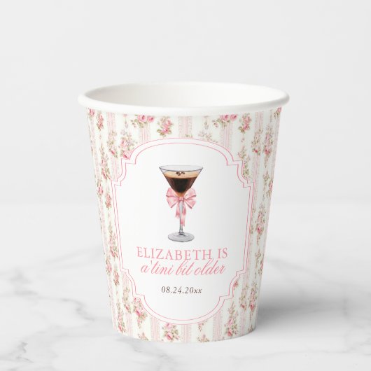 Gobelets En Papier Anniversaire de 'Tini Bit Older Espresso Martini C (Recto)
