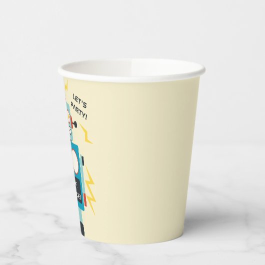 Gobelets En Papier Anniversaire des robots de jouets (Gauche)