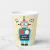 Gobelets En Papier Anniversaire des robots de jouets (Recto)