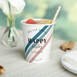 Gobelets En Papier Anniversaire Design minimaliste aux couleurs paste