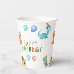Gobelets En Papier Anniversaire Dinosaur