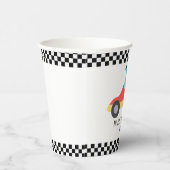 Gobelets En Papier Anniversaire Dinosaur voiture de course rouge nom  (Droite)