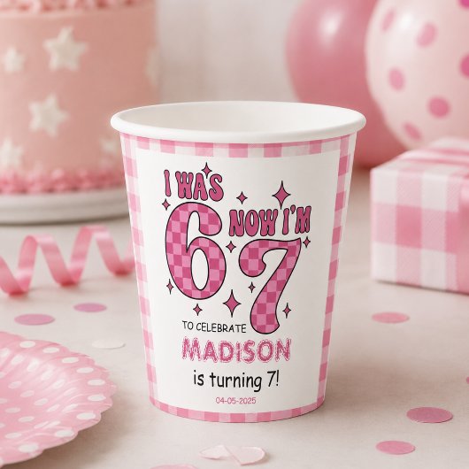 Gobelets En Papier Anniversaire drôle de 7 ans | « J'avais 6 ans, mai