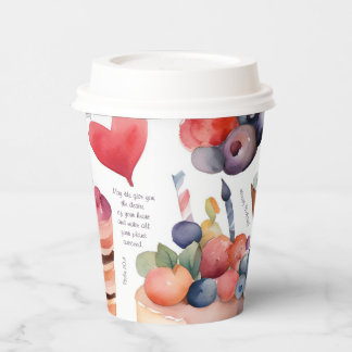 Gobelets En Papier Anniversaire du dessert | Couleur multiple