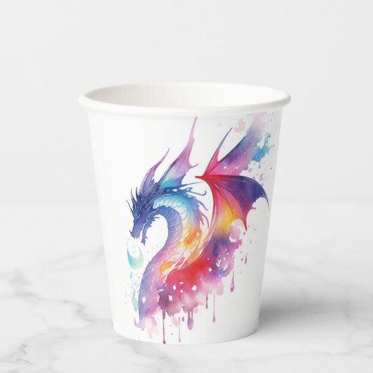 Gobelets En Papier Anniversaire du dragon enchanté (Recto)