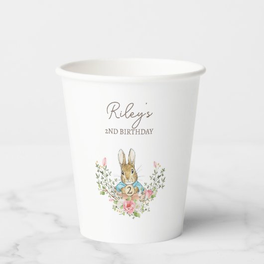 Gobelets En Papier Anniversaire du lapin classique (Recto)