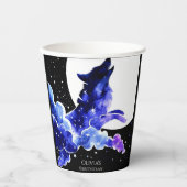 Gobelets En Papier Anniversaire du loup hurlant de charme (Recto)