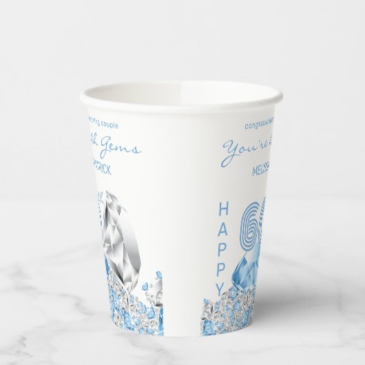 Gobelets En Papier Anniversaire du Mariage de diamant (Gauche)