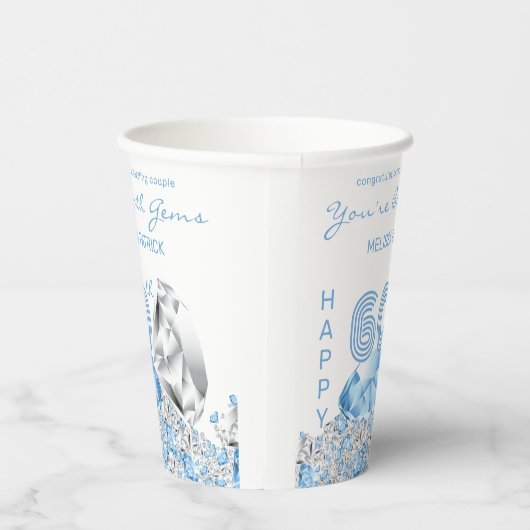 Gobelets En Papier Anniversaire du Mariage de diamant (Droite)