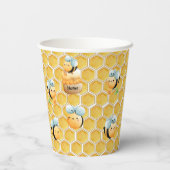 Gobelets En Papier Anniversaire du nid d'abeilles et de l'abeille (Verso)
