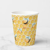 Gobelets En Papier Anniversaire du nid d'abeilles et de l'abeille (Recto)