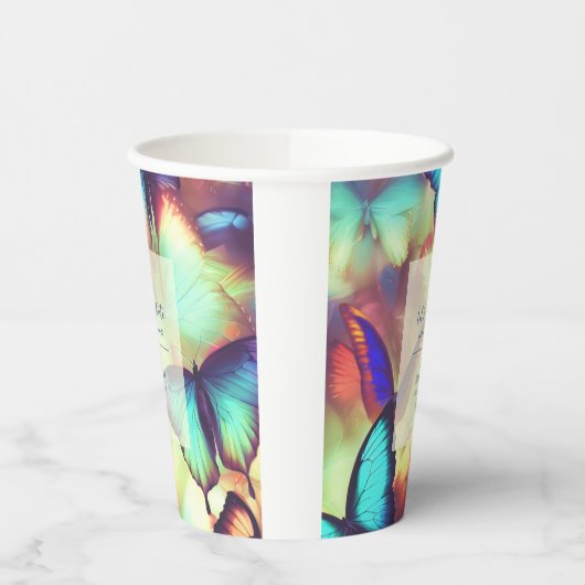 Gobelets En Papier Anniversaire du papillon (Gauche)