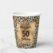 Gobelets En Papier Anniversaire du Poster de animal léopard (Recto)