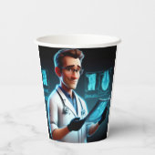 Gobelets En Papier Anniversaire du radiologue (Verso)