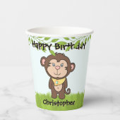 Gobelets En Papier Anniversaire du singe (Recto)