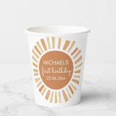 Gobelets En Papier Anniversaire du soleil, soleil 1er anniversaire, s (Recto)