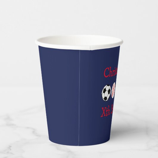 Gobelets En Papier Anniversaire du sport (Droite)