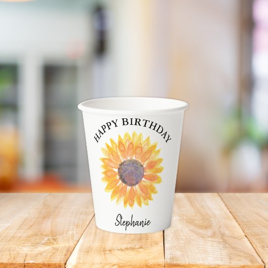 Gobelets En Papier Anniversaire du tournesol