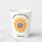 Gobelets En Papier Anniversaire du tournesol (Recto)