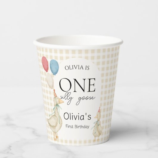 Gobelets En Papier Anniversaire d'une oie sotte (Recto)
