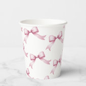 Gobelets En Papier Anniversaire élégant de Bow rose (Verso)