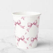 Gobelets En Papier Anniversaire élégant de Bow rose (Droite)