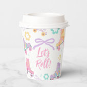 Gobelets En Papier Anniversaire Fille Patin à Roulettes Skating Let's (Verso)