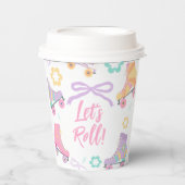 Gobelets En Papier Anniversaire Fille Patin à Roulettes Skating Let's (Recto)