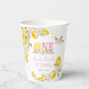 Gobelets En Papier Anniversaire Fleur Lemon 1 an