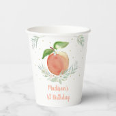 Gobelets En Papier Anniversaire Floral de Little Peach Gold (Verso)