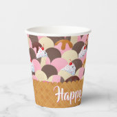 Gobelets En Papier Anniversaire Glace Sundae (Recto)