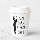 Gobelets En Papier Anniversaire Golfer Funny 70e heureux papa Par (Recto)