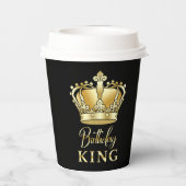 Gobelets En Papier Anniversaire King Gold Couronne Royal Queen Luxe (Verso)