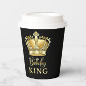 Gobelets En Papier Anniversaire King Gold Couronne Royal Queen Luxe (Recto)