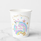 Gobelets En Papier Anniversaire Licorne Magique (Verso)