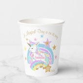 Gobelets En Papier Anniversaire Licorne Magique (Recto)