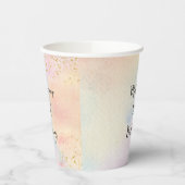 Gobelets En Papier Anniversaire minimaliste Pastel Rainbow Gold (Gauche)