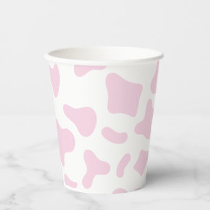 Gobelets En Papier Anniversaire occidental impression vache rose Rode