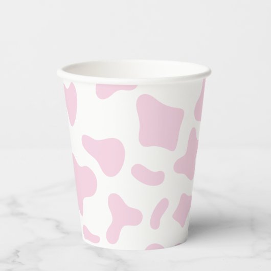 Gobelets En Papier Anniversaire occidental impression vache rose Rode (Recto)