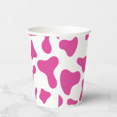 Gobelets En Papier Anniversaire occidental impression vache rose Rode (Droite)