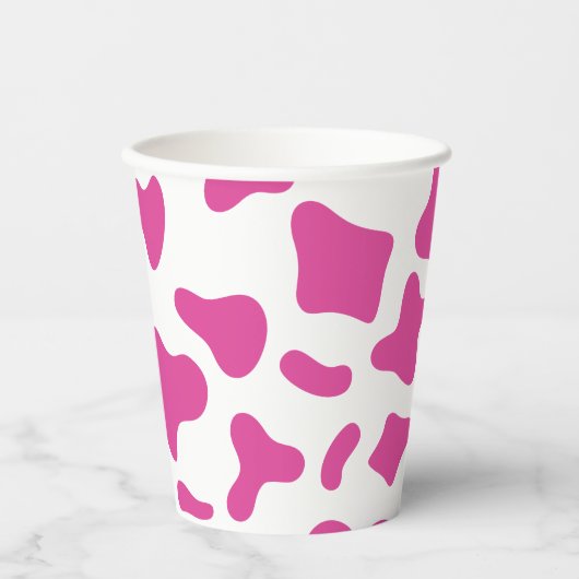 Gobelets En Papier Anniversaire occidental impression vache rose Rode (Recto)
