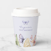 Gobelets En Papier Anniversaire Papillon Violet (Verso)