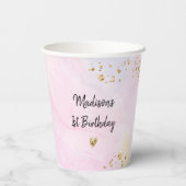 Gobelets En Papier Anniversaire Pastel Rainbow Pink Gold (Verso)