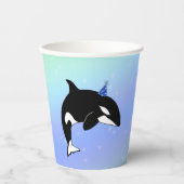 Gobelets En Papier Anniversaire personnalisé de la baleine tueuse Orc (Recto)