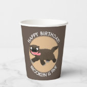 Gobelets En Papier Anniversaire personnalisé de loup affamé (Verso)