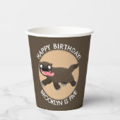 Gobelets En Papier Anniversaire personnalisé de loup affamé (Recto)