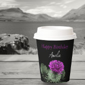 Gobelets En Papier Anniversaire personnalisé du chardon écossais