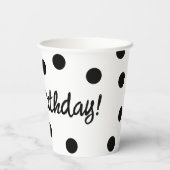 Gobelets En Papier Anniversaire personnalisé noir et blanc (Verso)