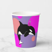 Gobelets En Papier Anniversaire Personnalisé Orca Killer Whale (Recto)
